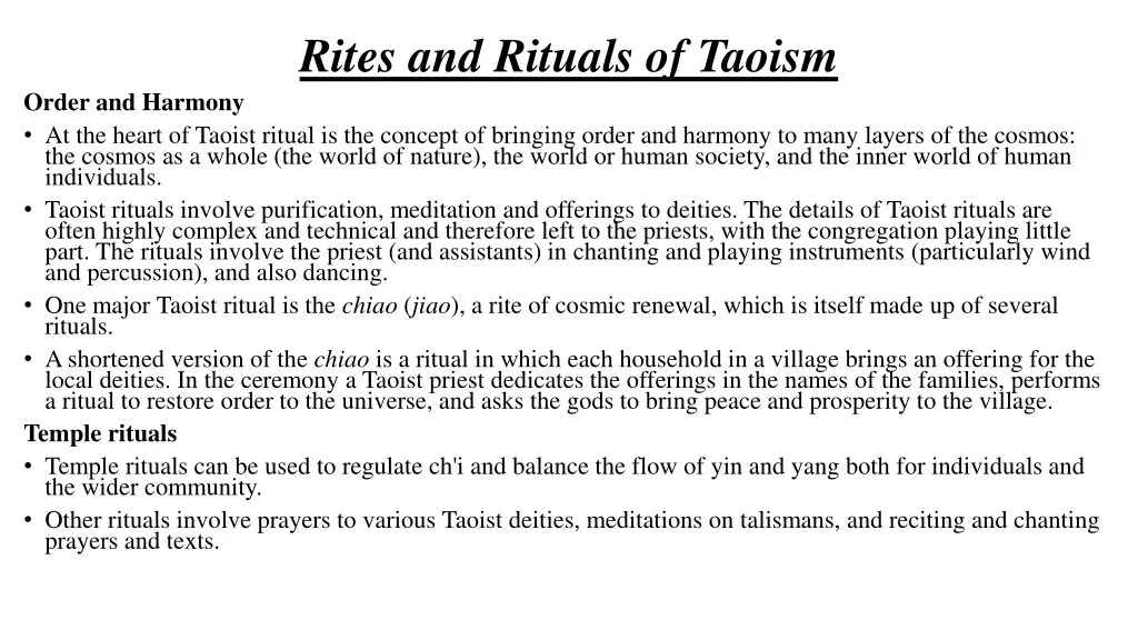 rites and rituals of taoism