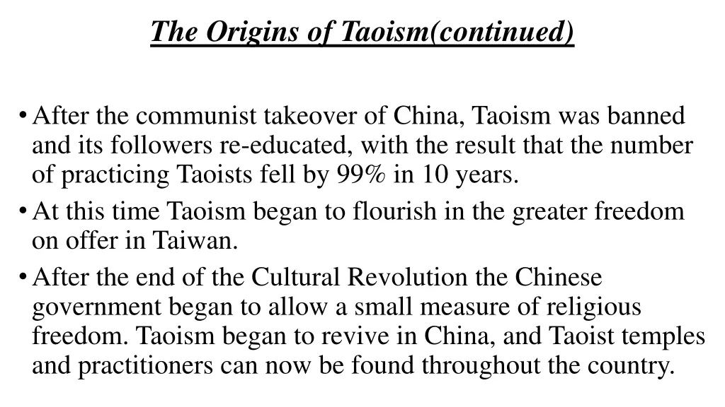 the origins of taoism continued