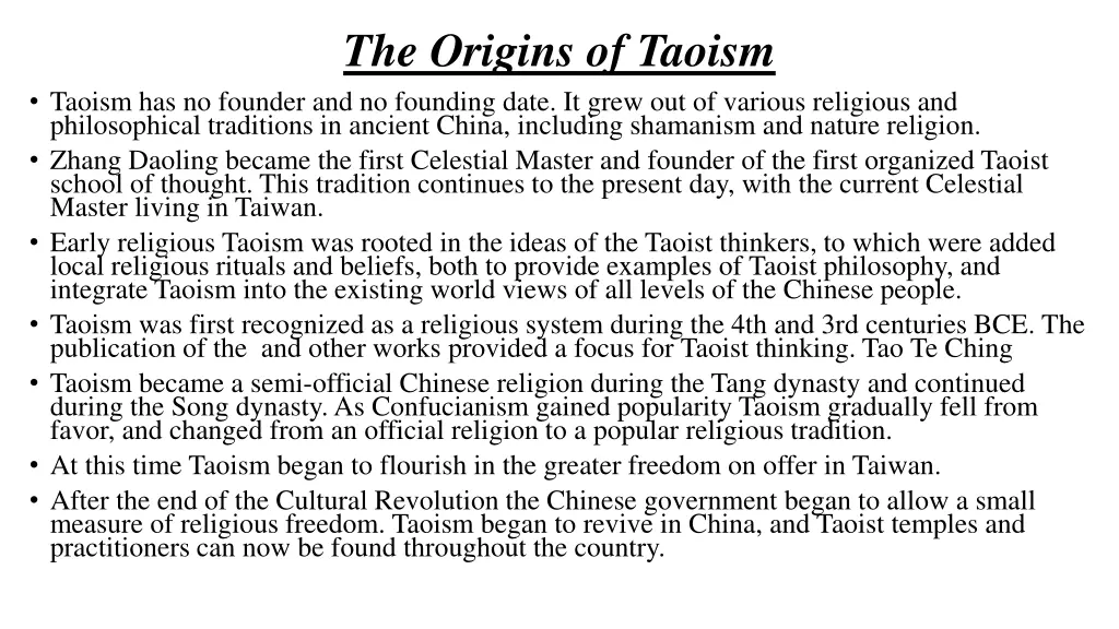 the origins of taoism