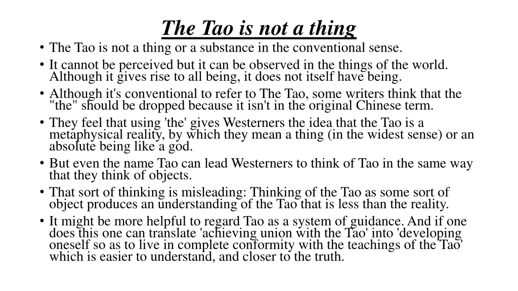 the tao is not a thing