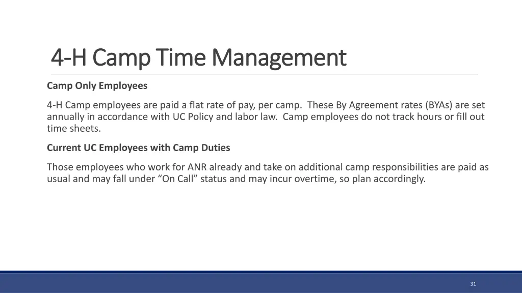 4 4 h camp time management h camp time management