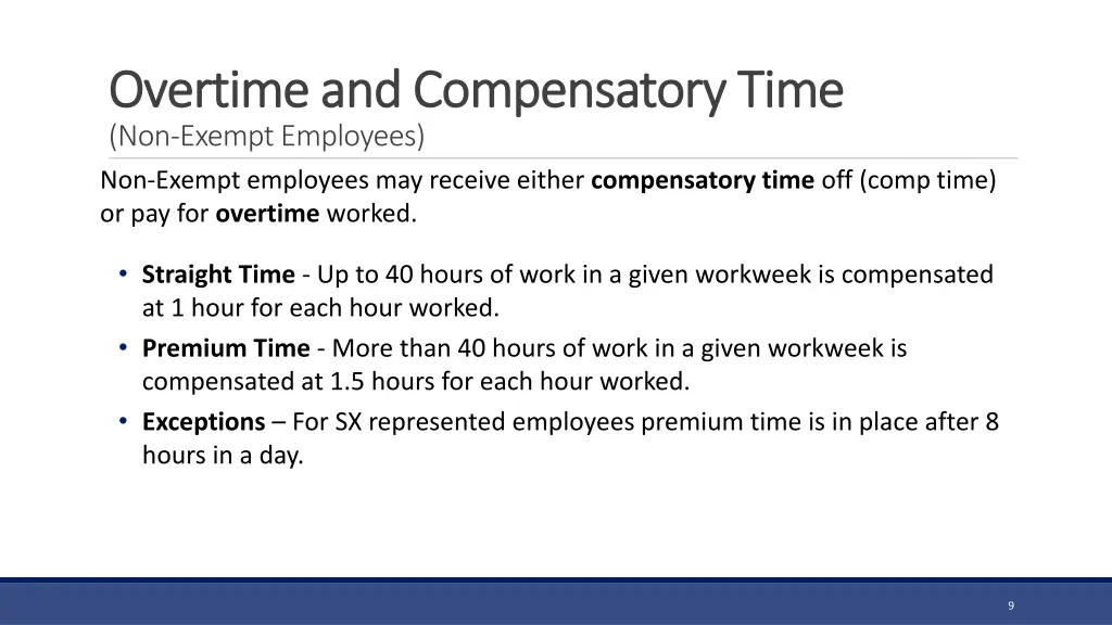 overtime and compensatory time overtime