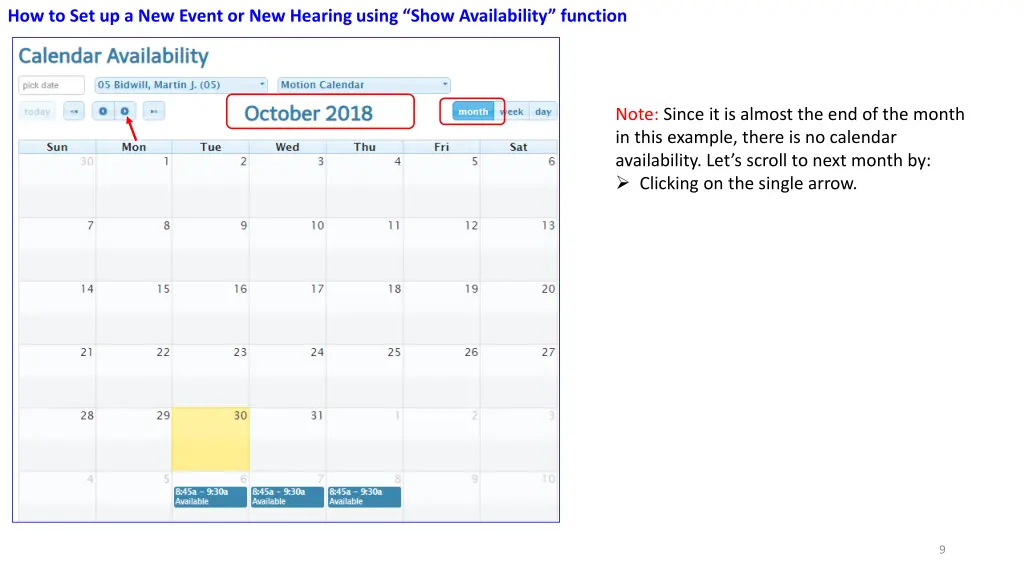 how to set up a new event or new hearing using 3