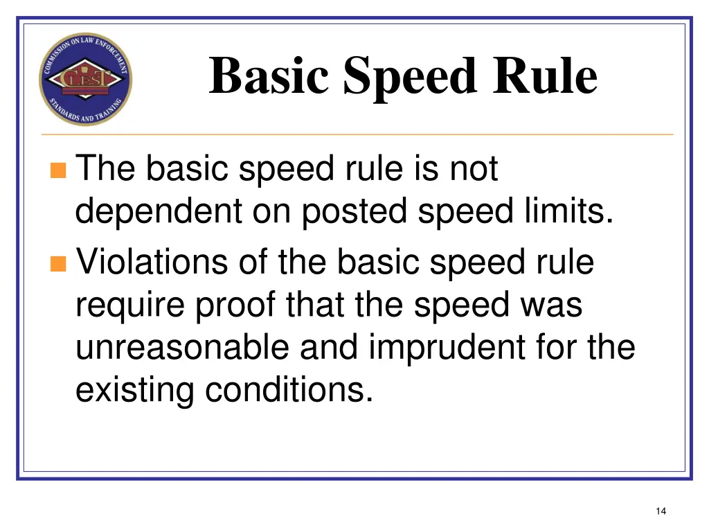 basic speed rule