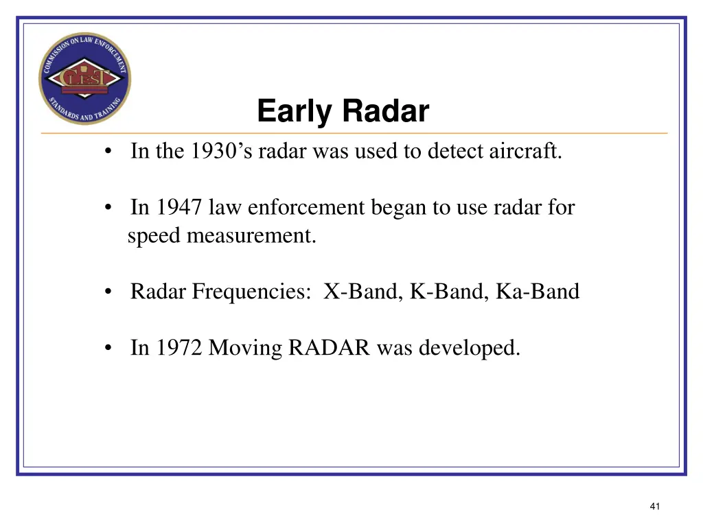 early radar