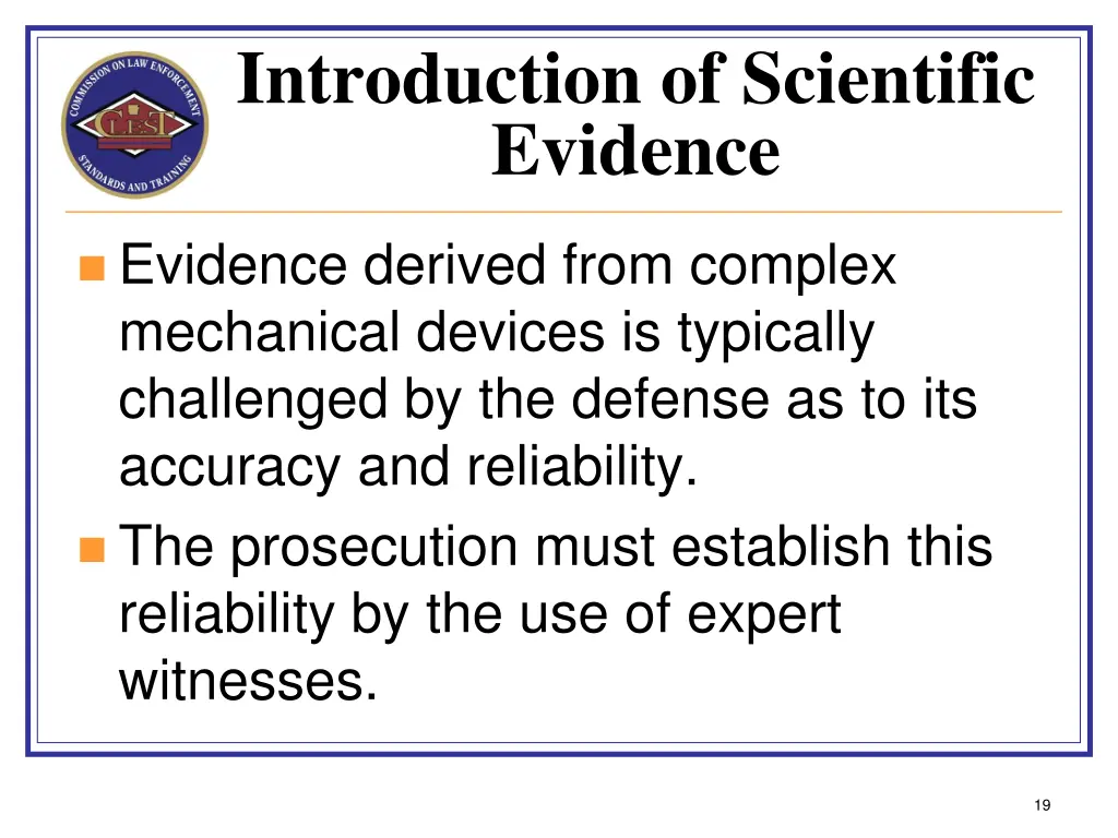 introduction of scientific evidence