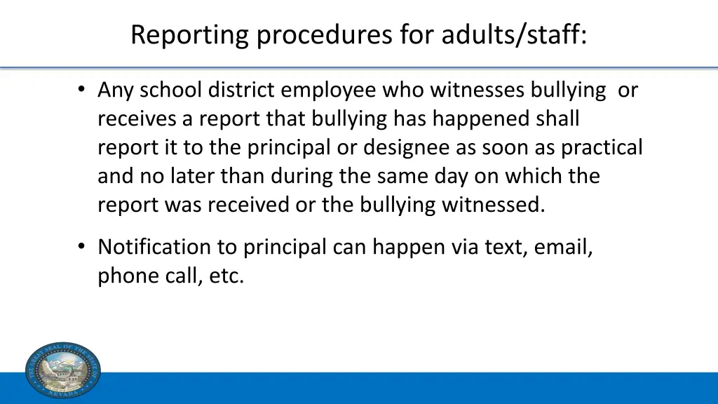 reporting procedures for adults staff