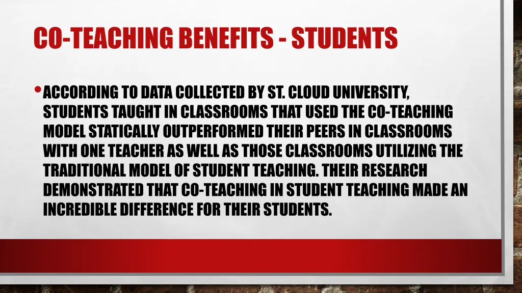 co teaching benefits students