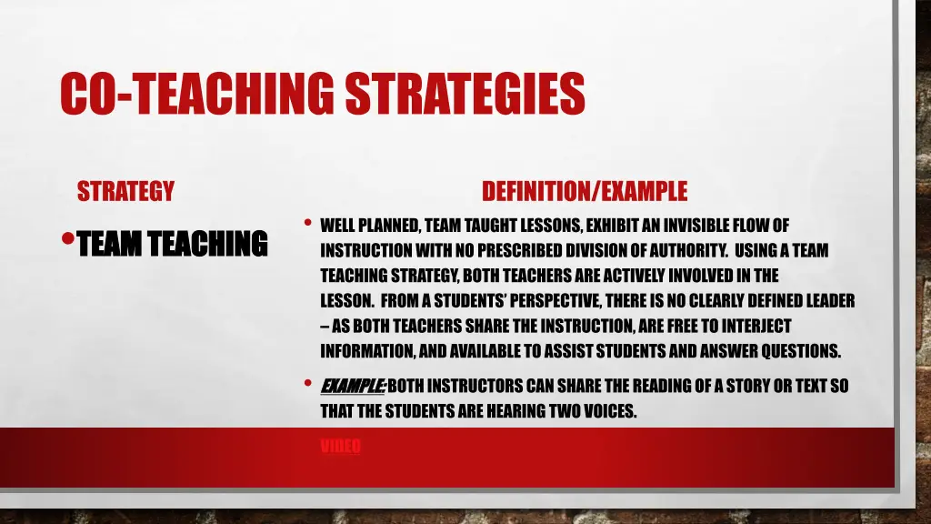 co teaching strategies 6