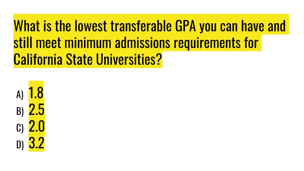 what is the lowest transferable gpa you can have