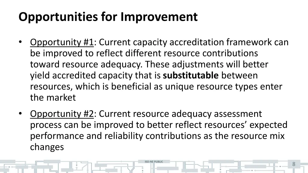 opportunities for improvement