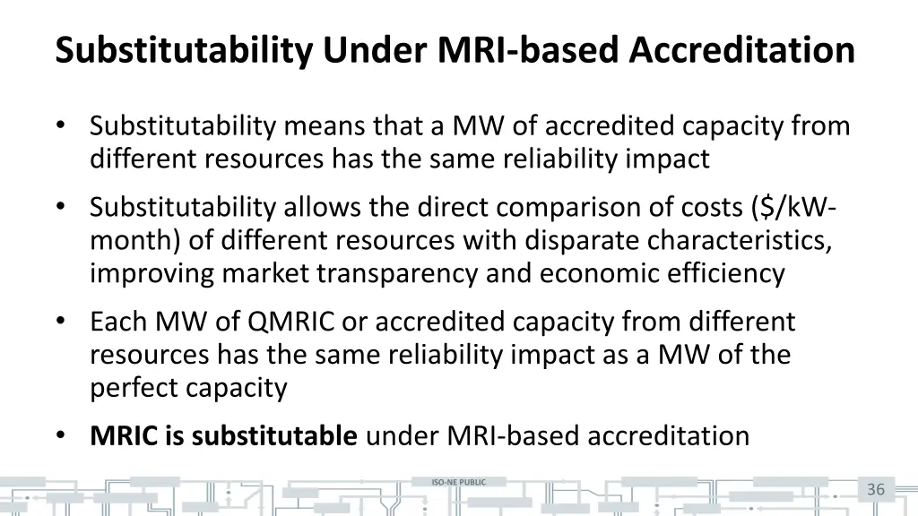 substitutability under mri based accreditation