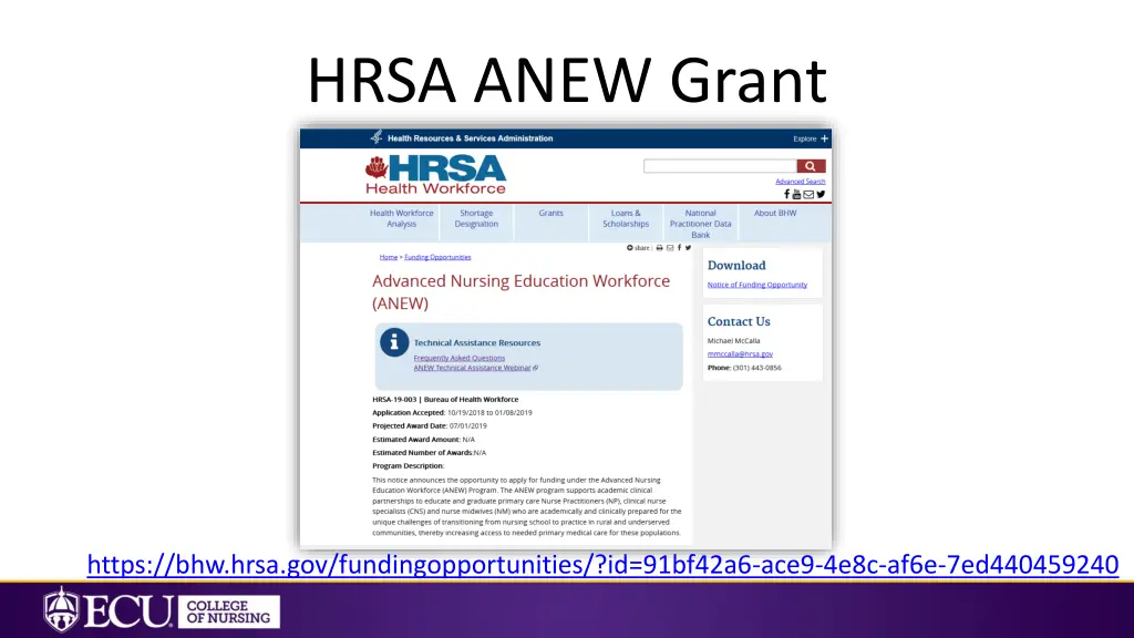 hrsa anew grant