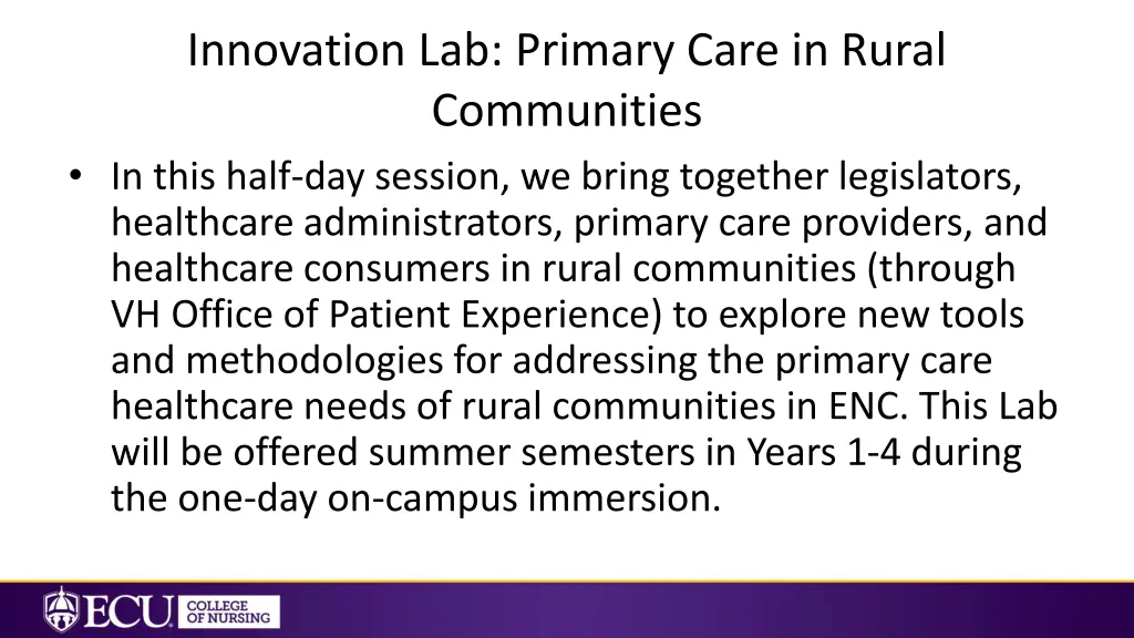 innovation lab primary care in rural communities