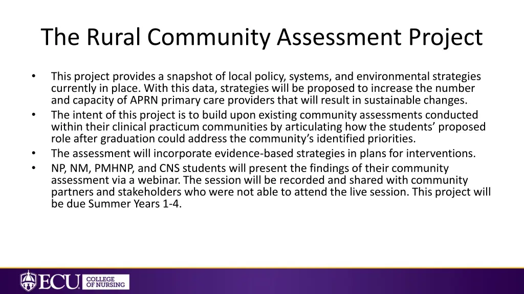 the rural community assessment project