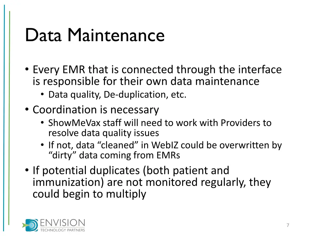 data maintenance