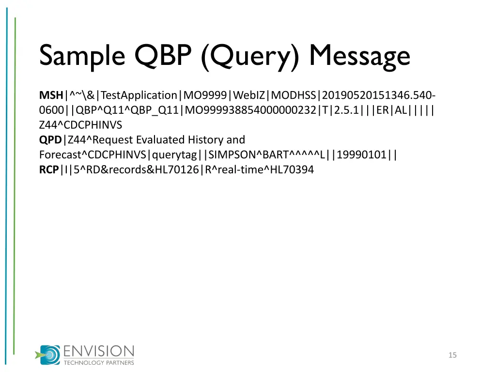 sample qbp query message