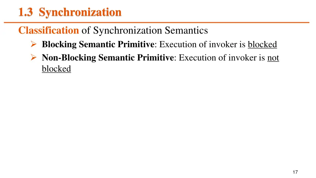 1 3 synchronization classification