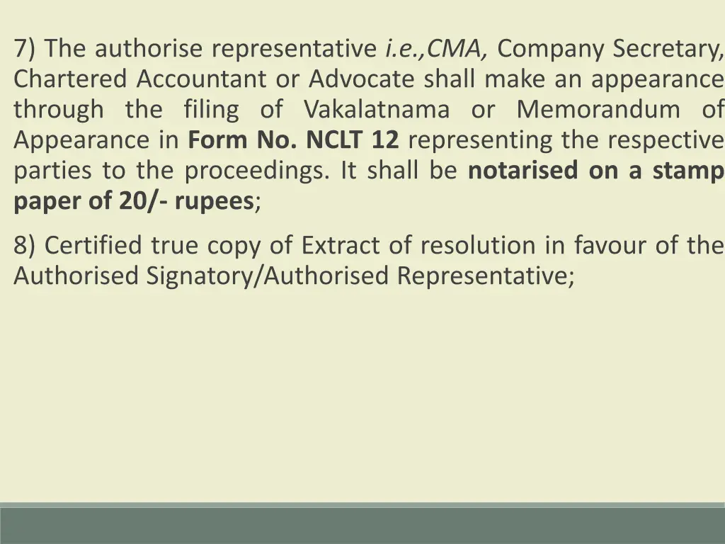 7 the authorise representative i e cma company