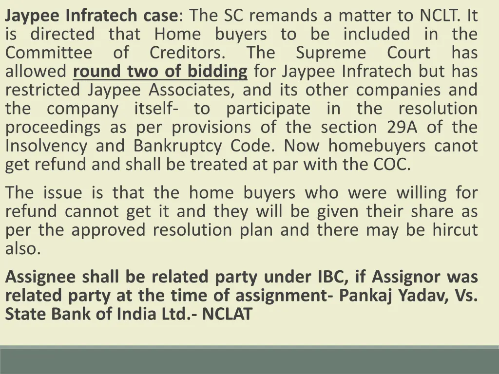 jaypee infratech case the sc remands a matter