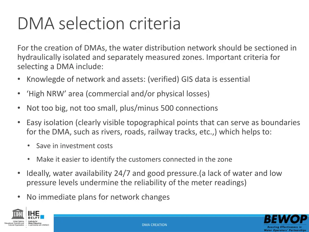 dma selection criteria