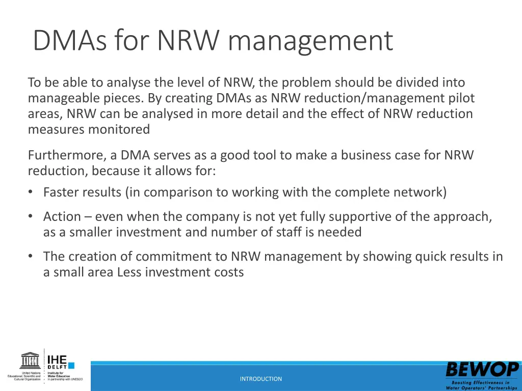 dmas for nrw management