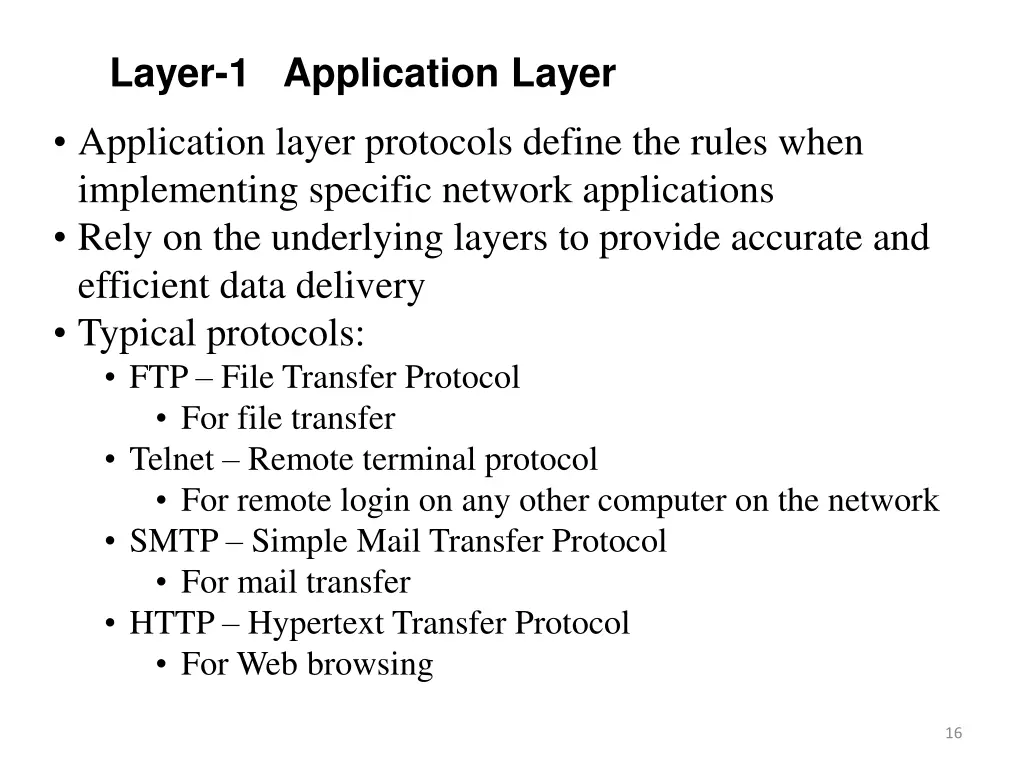 layer 1 application layer