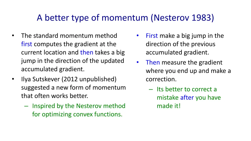 a better type of momentum nesterov 1983