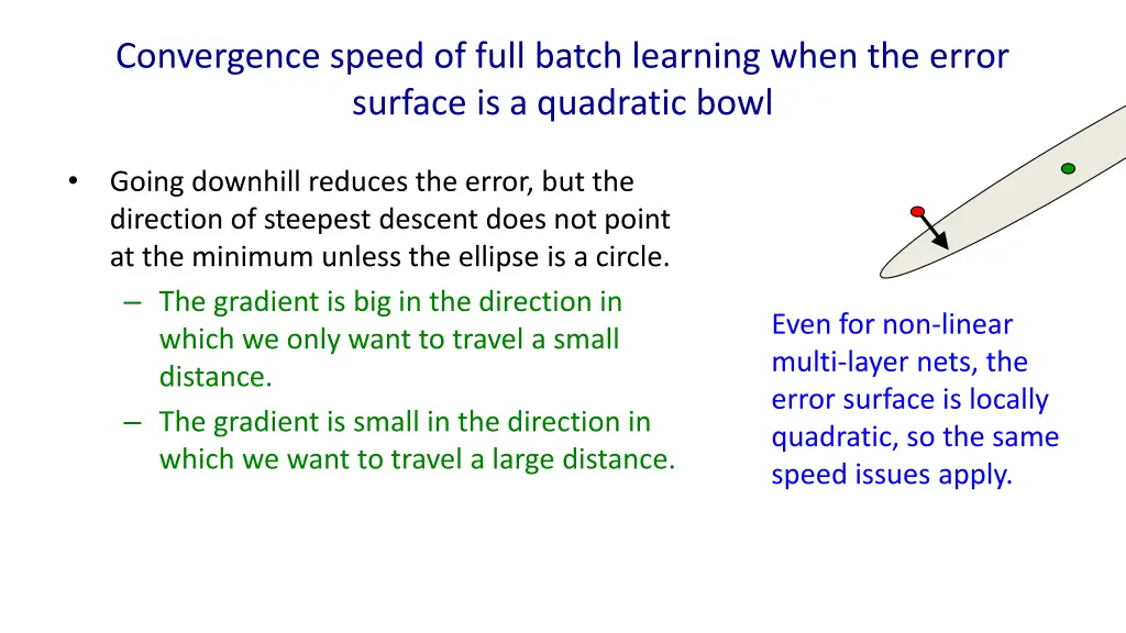 convergence speed of full batch learning when