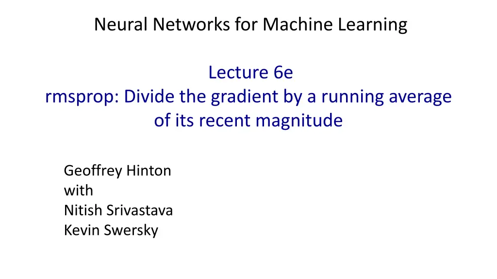 neural networks for machine learning 4