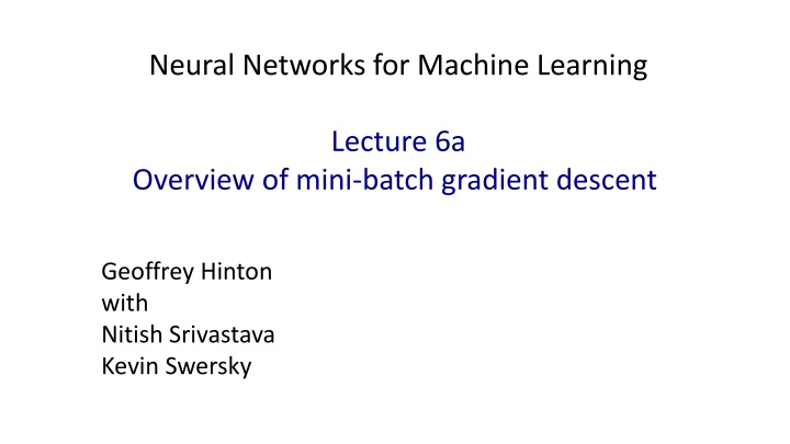 neural networks for machine learning