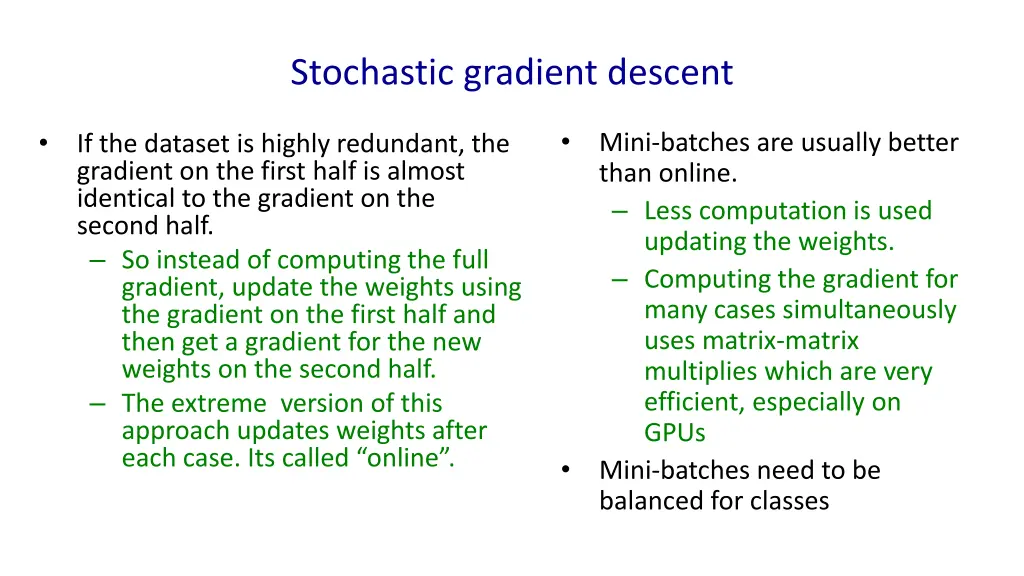 stochastic gradient descent