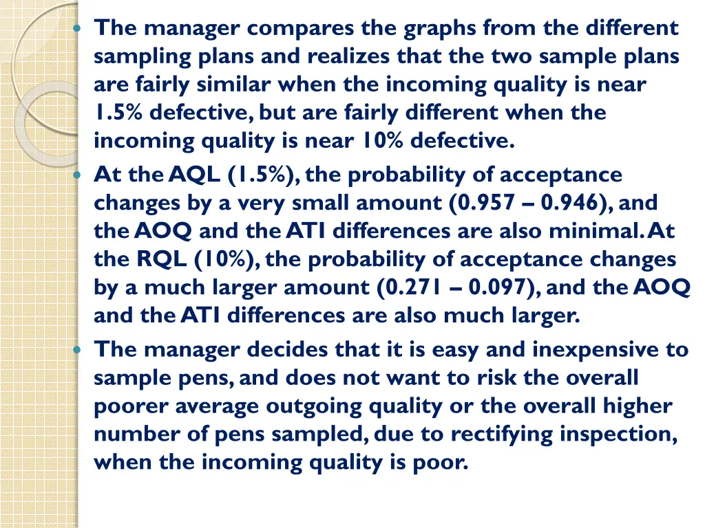 the manager compares the graphs from