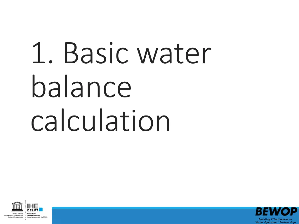 1 basic water balance calculation