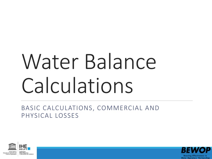 water balance calculations