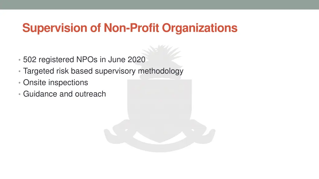 supervision of non profit organizations