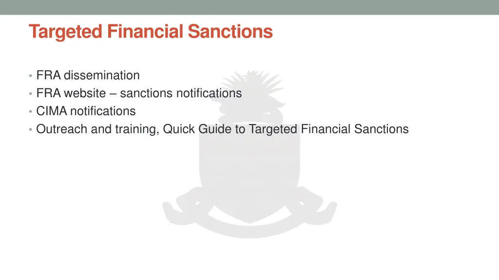 targeted financial sanctions