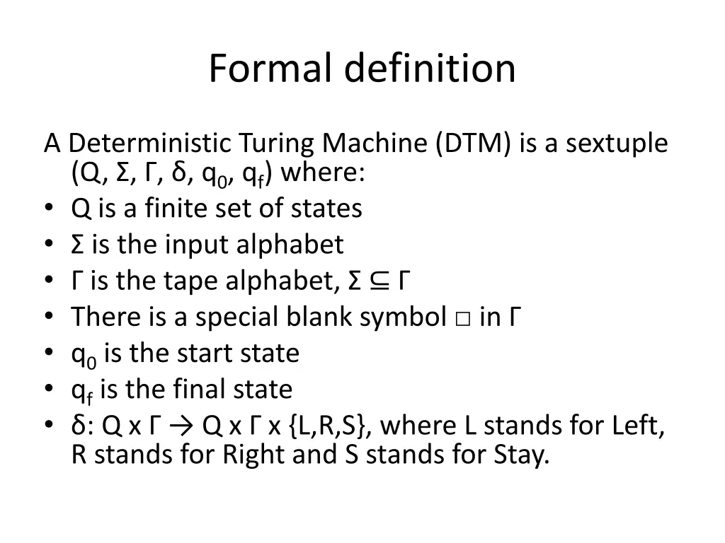 formal definition