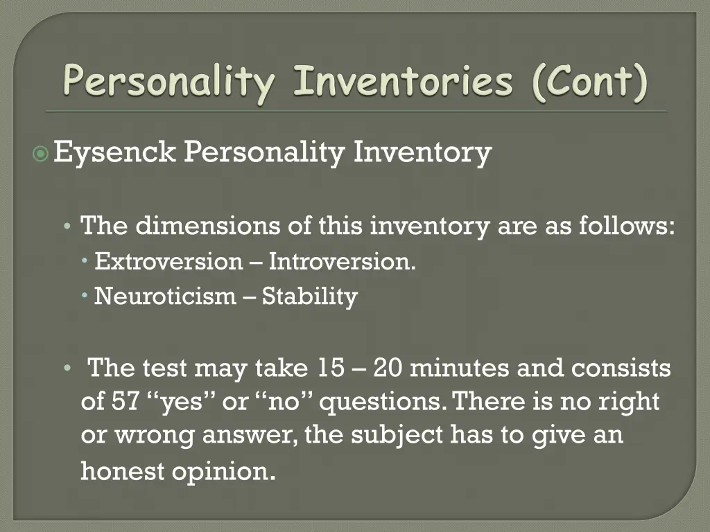 eysenck personality inventory