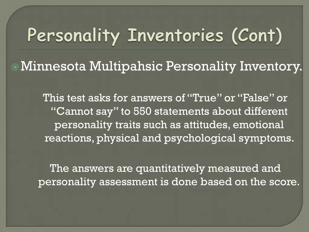 minnesota multipahsic personality inventory