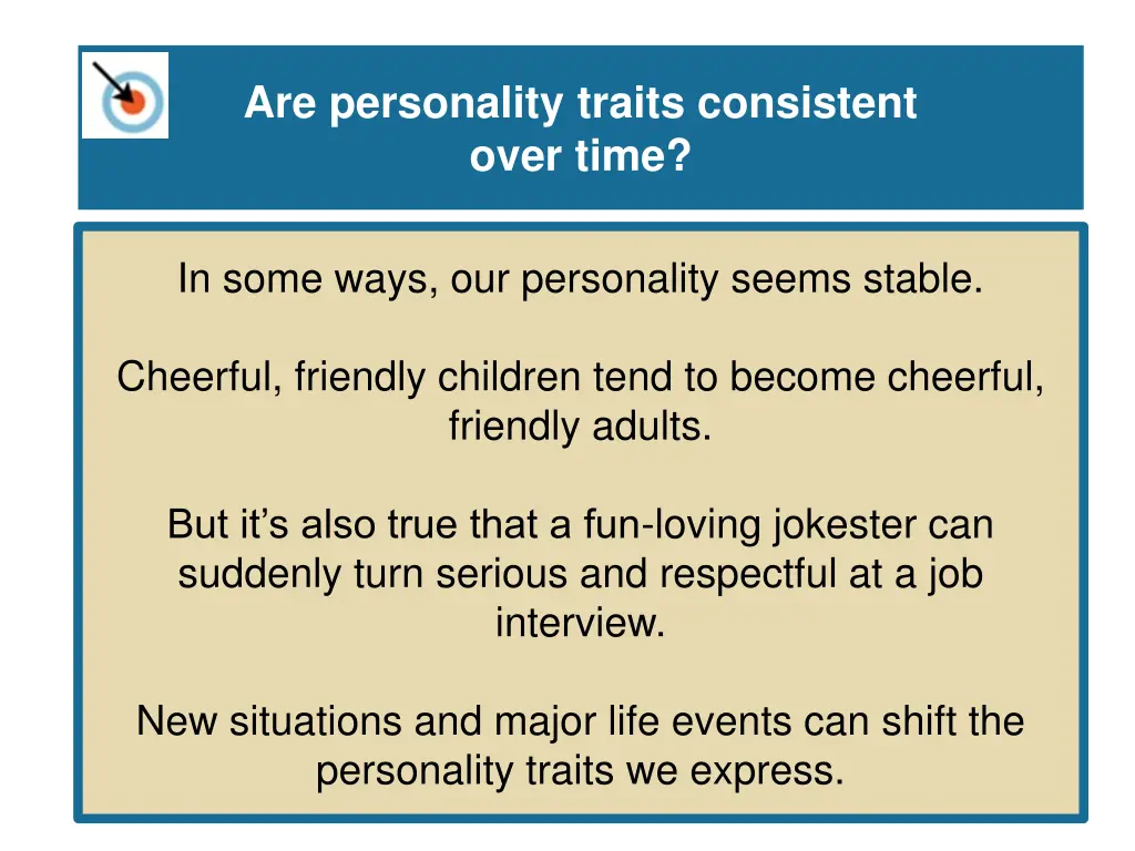 are personality traits consistent over time