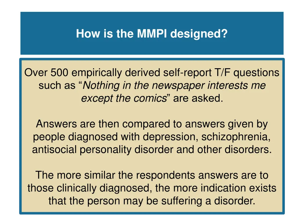 how is the mmpi designed