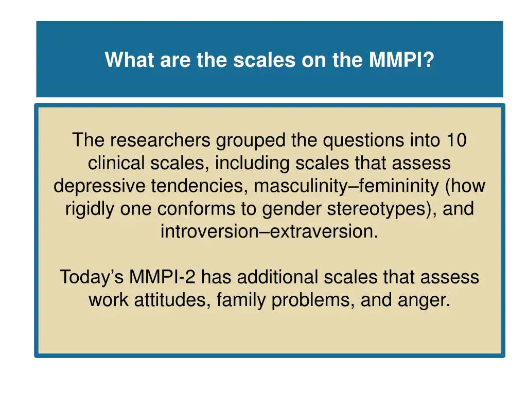 what are the scales on the mmpi