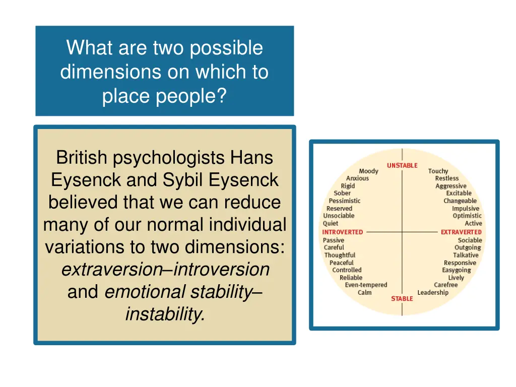 what are two possible dimensions on which