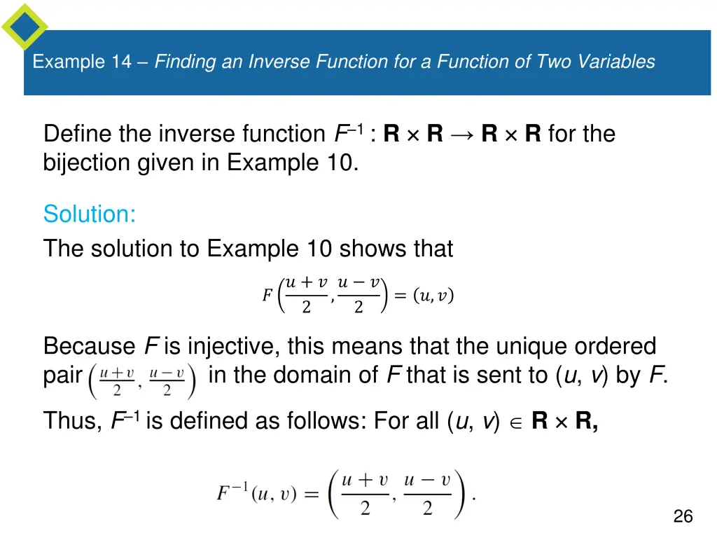 example 14 finding an inverse function