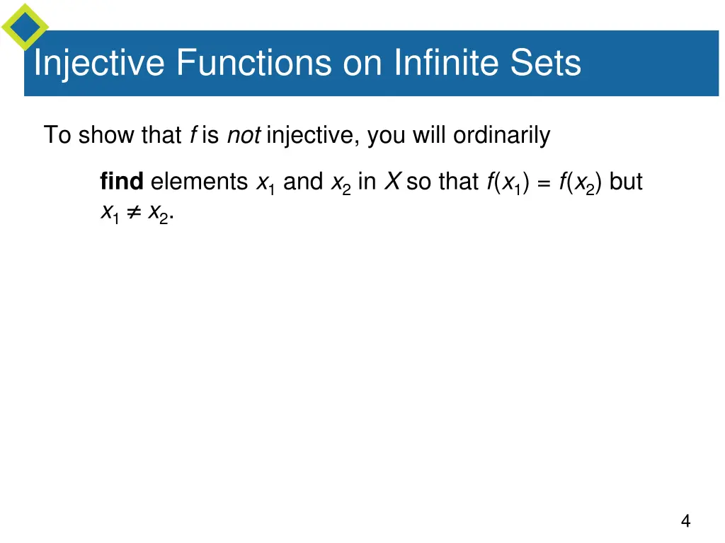 injective functions on infinite sets 1