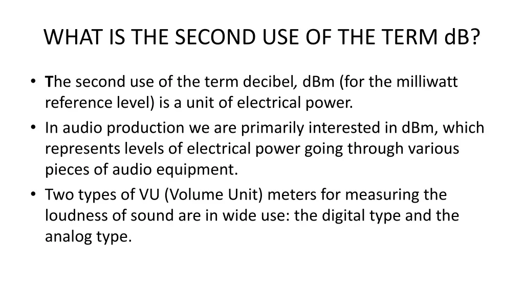 what is the second use of the term db