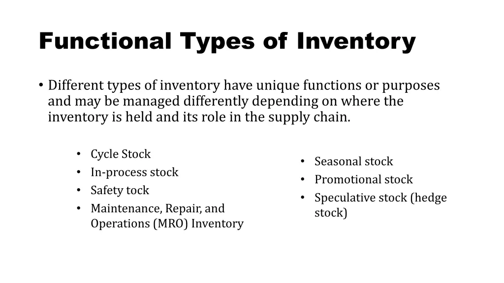 functional types of inventory