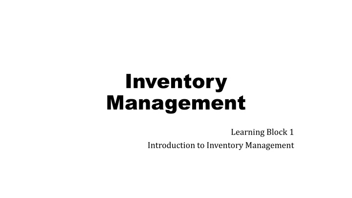 inventory management