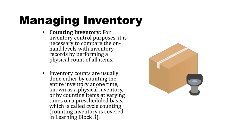 managing inventory counting inventory